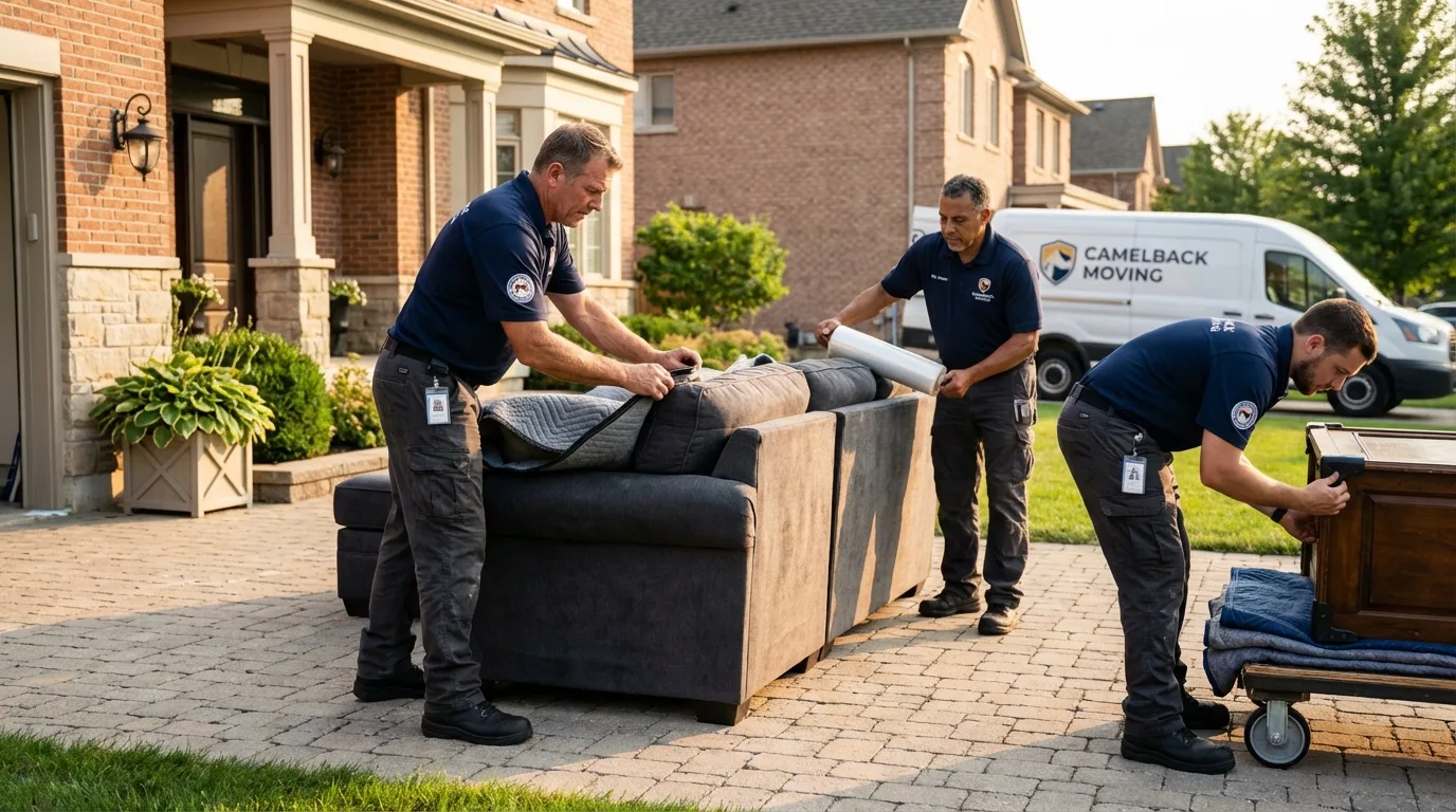 Large estate moving crew wrapping furniture in White Hall, AR